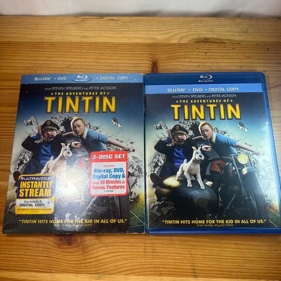 The Adventures of Tintin (Blu-ray/DVD, 2011) w/ Slipcover Used Good - $10 - Picture 1 of 3